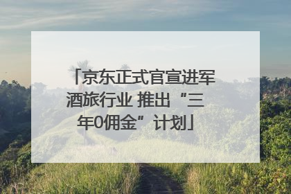 京东正式官宣进军酒旅行业 推出“三年0佣金”计划