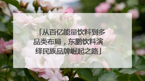 从百亿能量饮料到多品类布局，东鹏饮料演绎民族品牌崛起之路