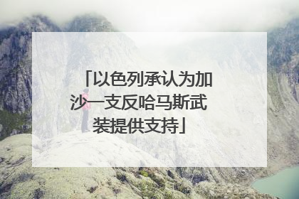 以色列承认为加沙一支反哈马斯武装提供支持