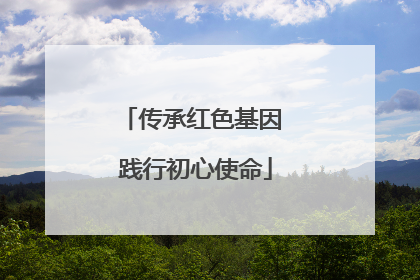 传承红色基因 践行初心使命