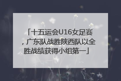 十五运会U16女足赛，广东队战胜陕西队以全胜战绩获得小组第一