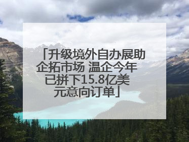 升级境外自办展助企拓市场 温企今年已拼下15.8亿美元意向订单