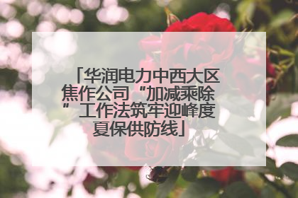 华润电力中西大区焦作公司“加减乘除”工作法筑牢迎峰度夏保供防线