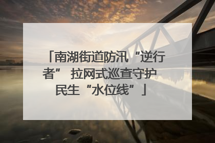 南湖街道防汛“逆行者” 拉网式巡查守护民生“水位线”