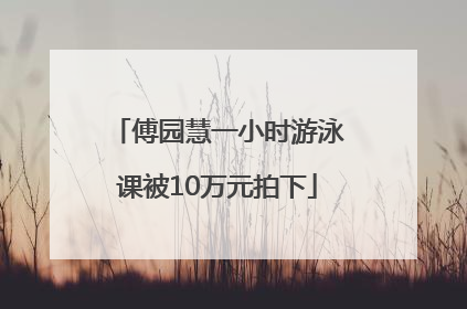 傅园慧一小时游泳课被10万元拍下