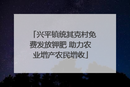 兴平镇统其克村免费发放钾肥 助力农业增产农民增收