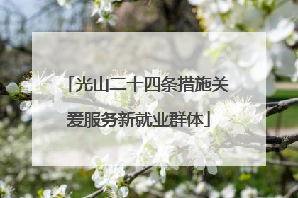 光山二十四条措施关爱服务新就业群体