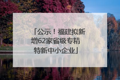 公示！福建拟新增62家省级专精特新中小企业