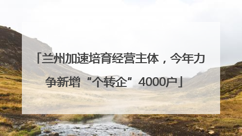 兰州加速培育经营主体，今年力争新增“个转企”4000户