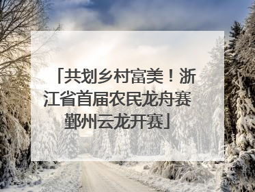 共划乡村富美！浙江省首届农民龙舟赛鄞州云龙开赛