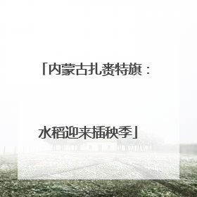 内蒙古扎赉特旗：水稻迎来插秧季