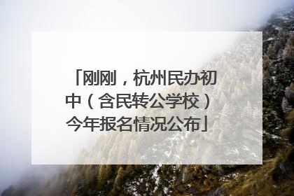 刚刚，杭州民办初中（含民转公学校）今年报名情况公布