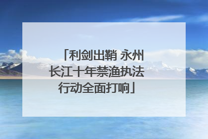 利剑出鞘 永州长江十年禁渔执法行动全面打响