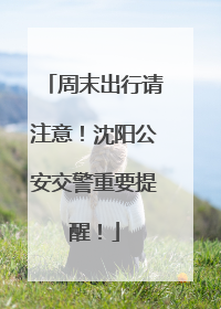 周末出行请注意！沈阳公安交警重要提醒！