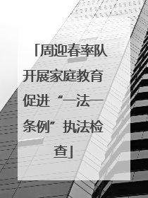 周迎春率队开展家庭教育促进“一法一条例”执法检查