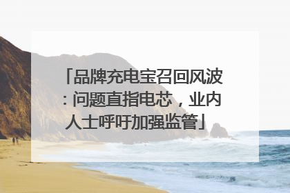 品牌充电宝召回风波：问题直指电芯，业内人士呼吁加强监管