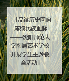 品读历史回响 赓续民族血脉——沈阳师范大学附属艺术学校开展学生主题教育活动