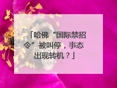 哈佛“国际禁招令”被叫停，事态出现转机？