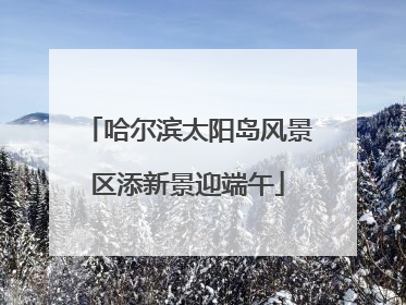 哈尔滨太阳岛风景区添新景迎端午