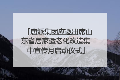 唐派集团应邀出席山东省居家适老化改造集中宣传月启动仪式