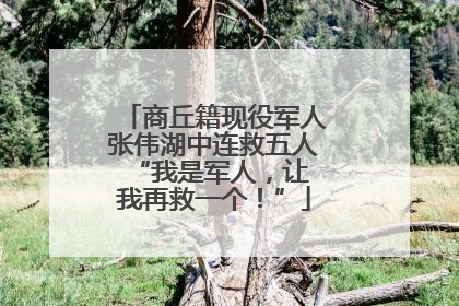 商丘籍现役军人张伟湖中连救五人 “我是军人，让我再救一个！”