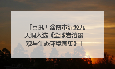 喜讯！淄博市沂源九天洞入选《全球岩溶景观与生态环境图集》