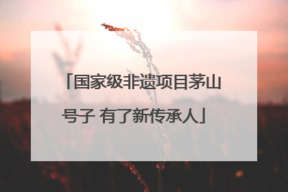 国家级非遗项目茅山号子 有了新传承人
