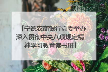 宁德农商银行党委举办深入贯彻中央八项规定精神学习教育读书班