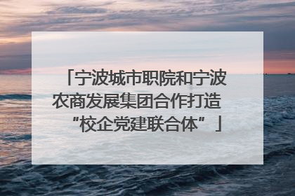 宁波城市职院和宁波农商发展集团合作打造“校企党建联合体”