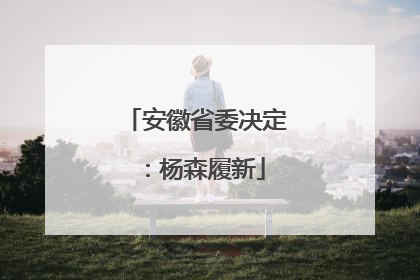 安徽省委决定：杨森履新