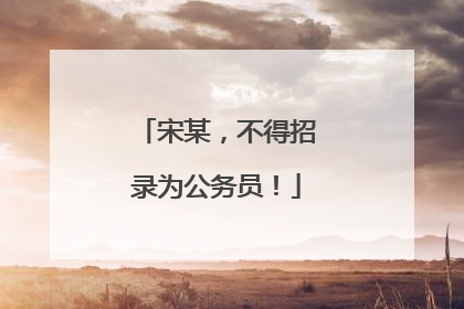 宋某，不得招录为公务员！