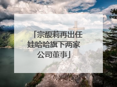 宗馥莉再出任娃哈哈旗下两家公司董事