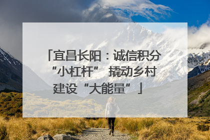 宜昌长阳：诚信积分“小杠杆” 撬动乡村建设“大能量”