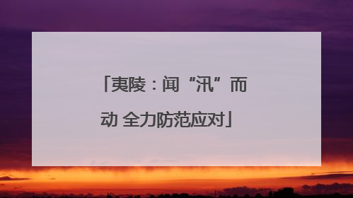 夷陵：闻“汛”而动 全力防范应对