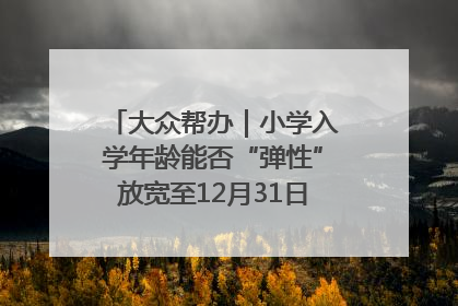 大众帮办｜小学入学年龄能否“弹性”放宽至12月31日？有地方已在探索