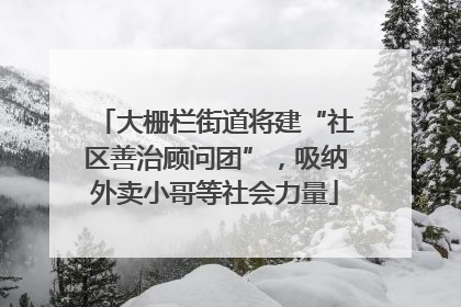 大栅栏街道将建“社区善治顾问团”，吸纳外卖小哥等社会力量
