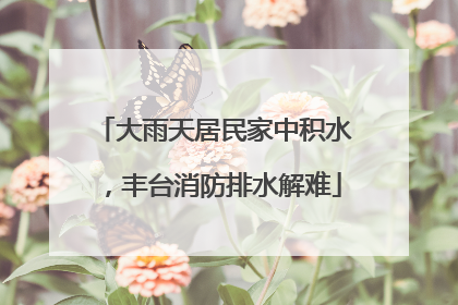 大雨天居民家中积水，丰台消防排水解难