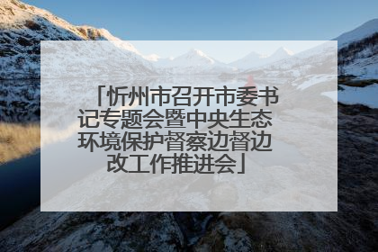忻州市召开市委书记专题会暨中央生态环境保护督察边督边改工作推进会