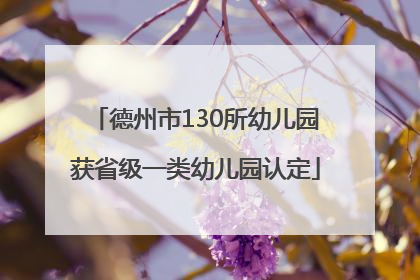 德州市130所幼儿园获省级一类幼儿园认定