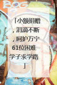 小额捐赠，涓滴不断，呵护万宁61位困难学子求学路