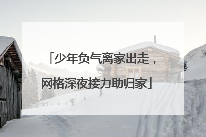 少年负气离家出走，网格深夜接力助归家