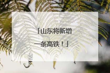 山东将新增一条高铁！