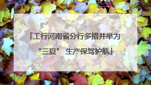 工行河南省分行多措并举为“三夏” 生产保驾护航