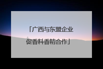 广西与东盟企业促香料香精合作