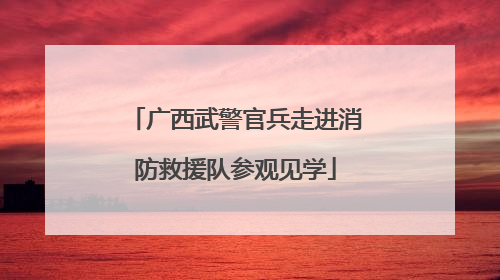 广西武警官兵走进消防救援队参观见学