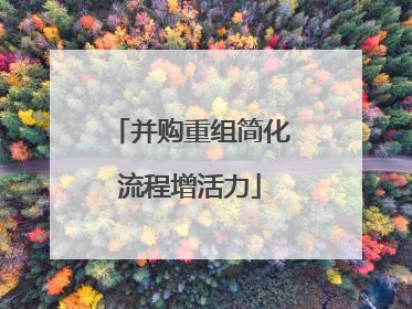 并购重组简化流程增活力