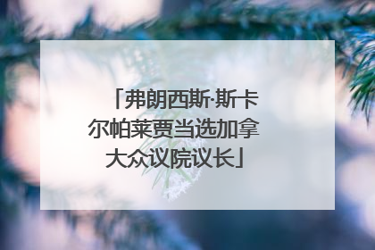 弗朗西斯·斯卡尔帕莱贾当选加拿大众议院议长