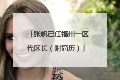 张帆已任福州一区代区长（附简历）