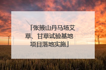 张掖山丹马场艾草、甘草试验基地项目落地实施