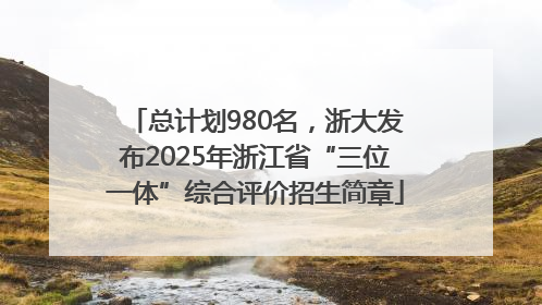 总计划980名，浙大发布2025年浙江省“三位一体”综合评价招生简章